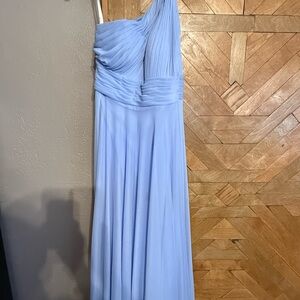 Azazie One-Shoulder Light Blue Dress